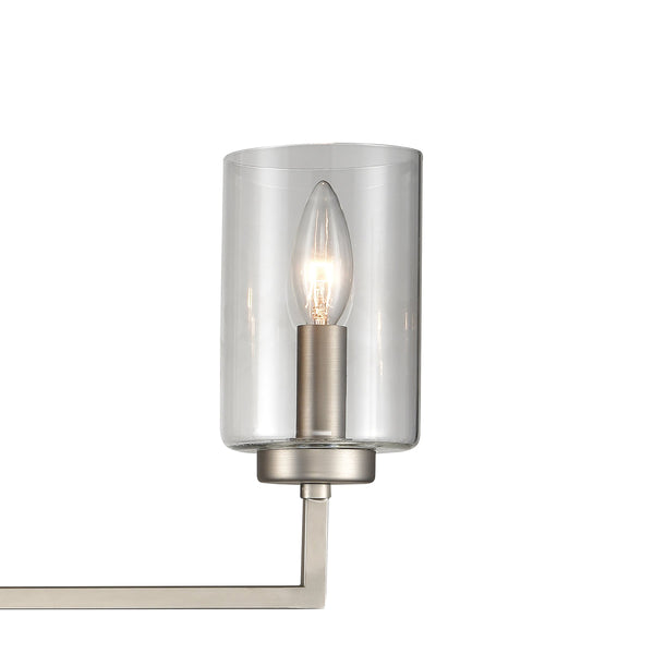 Thomas Lighting West End Angular Two Light Vanity Bar with Cylindrical Glass Shades for Bathrooms Nickel 29.75 inches CN240142
