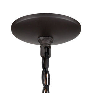 Thomas Lighting West End Angular Arm Three Light Chandelier with Cylindrical Glass Shades for Dining 15 inches Bronze CN240321