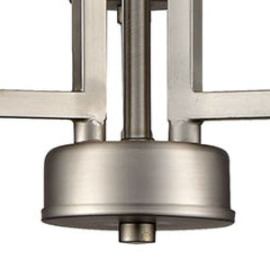 Thomas Lighting West End Angular Arm Three Light Chandelier with Cylindrical Glass Shades for Dining 15 inches Nickel CN240322