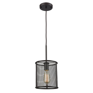 Thomas Lighting Williamsport Single Bulb Metal Mini Pendant Light for Kitchen or Entryway Spaces Bronze 8 inches CN250151