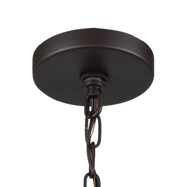 Thomas Lighting Williamsport Three Light Chandelier Brushed Metal Minimalist Dining Entryway Ceiling Fixture Bronze 18'' Wide 5-Light (12 H) CN250541