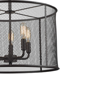 Thomas Lighting Williamsport Three Light Chandelier Brushed Metal Minimalist Dining Entryway Ceiling Fixture Bronze 18'' Wide 5-Light (12 H) CN250541