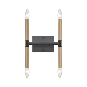 Thomas Lighting Notre Dame Linear Wall Sconce Oil Rubbed Bronze Gold Finish for Bath or Hallway 4-Light CN260471