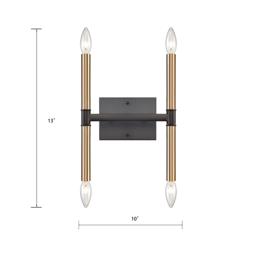 Thomas Lighting Notre Dame Linear Wall Sconce Oil Rubbed Bronze Gold Finish for Bath or Hallway 4-Light CN260471