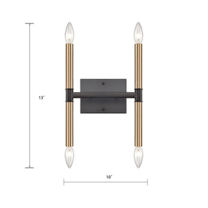 Thomas Lighting Notre Dame Linear Wall Sconce Oil Rubbed Bronze Gold Finish for Bath or Hallway 4-Light CN260471