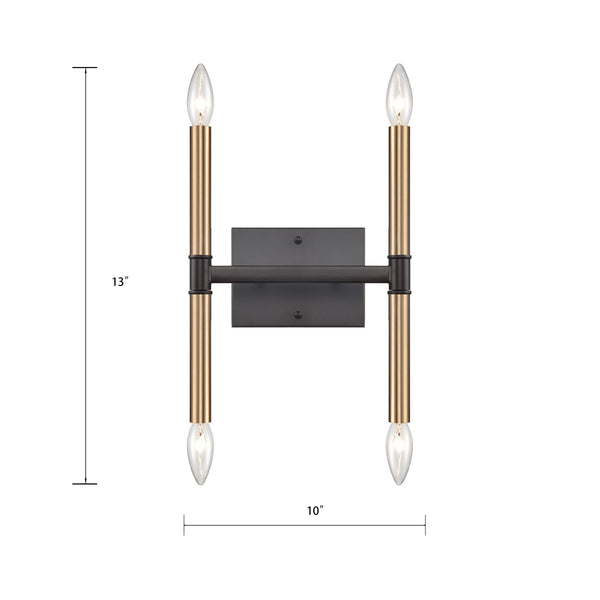 Thomas Lighting Notre Dame Linear Wall Sconce Oil Rubbed Bronze Gold Finish for Bath or Hallway 4-Light CN260471