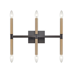 Thomas Lighting Notre Dame Linear Wall Sconce Oil Rubbed Bronze Gold Finish for Bath or Hallway 6-Light CN260611