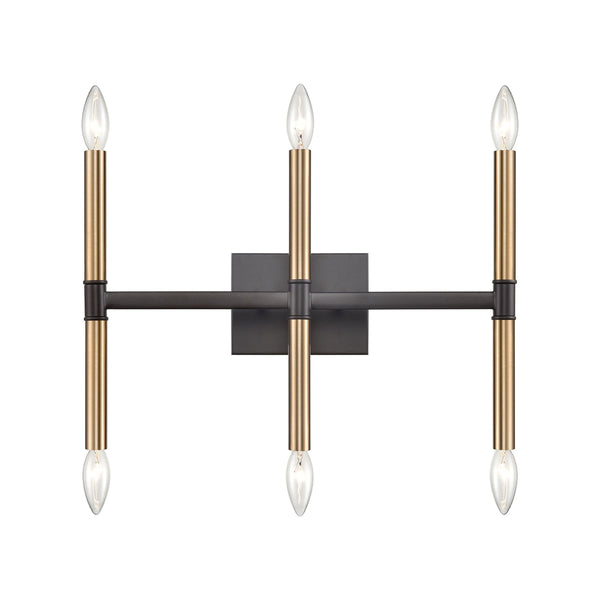 Thomas Lighting Notre Dame Linear Wall Sconce Oil Rubbed Bronze Gold Finish for Bath or Hallway 6-Light CN260611