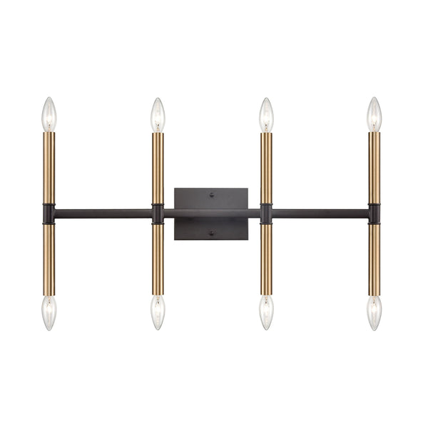 Thomas Lighting Notre Dame Linear Wall Sconce Oil Rubbed Bronze Gold Finish for Bath or Hallway 8-Light CN260811
