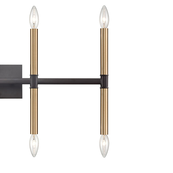 Thomas Lighting Notre Dame Linear Wall Sconce Oil Rubbed Bronze Gold Finish for Bath or Hallway 8-Light CN260811