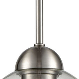 Thomas Lighting Astoria Clear Globe Mini Pendant Brushed Nickel Mid-Century Kitchen Entryway Light CN280152