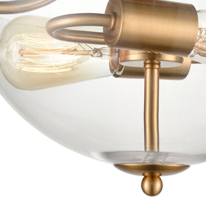 Thomas Lighting Astoria Two Light Semi Flush Mount Clear Globe Shade for Hallways and Bedrooms Gold CN280285