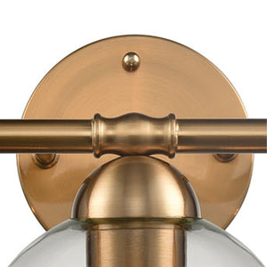 Thomas Lighting Astoria 3-Light Satin Gold Vanity Bar with Clear Globe Shades for Bathroom Walls 25 inches CN280315