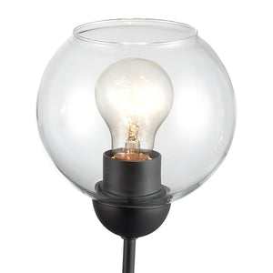 Thomas Lighting Boman 3 Light Matte Metal Chandelier with Clear Glass Globes for Dining Rooms Black 23 inches CN280326
