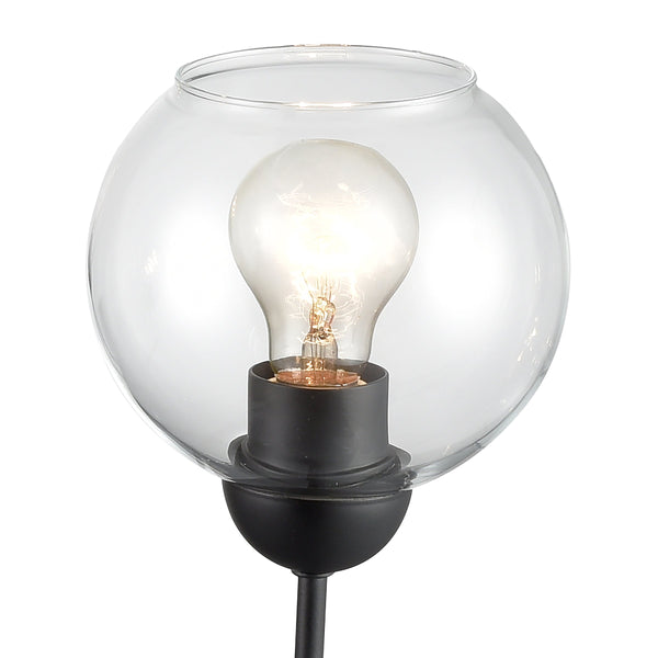 Thomas Lighting Boman 3 Light Matte Metal Chandelier with Clear Glass Globes for Dining Rooms Black 23 inches CN280326