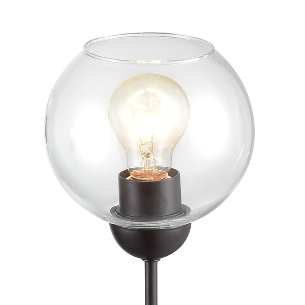 Thomas Lighting Boman 3 Light Matte Metal Chandelier with Clear Glass Globes for Dining Rooms Bronze 23 inches CN280327