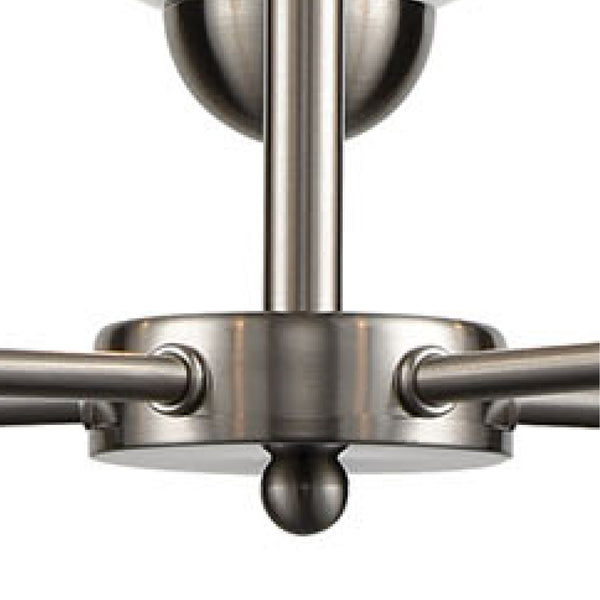 Thomas Lighting Astoria Three Globe Sculptural Chandelier with Curved Arms for Dining and Entryway Nickel 28 inches CN280522