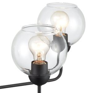 Thomas Lighting Boman 3 Light Matte Metal Chandelier with Clear Glass Globes for Dining Rooms Black 28 inches CN280526