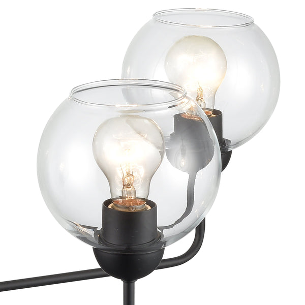 Thomas Lighting Boman 3 Light Matte Metal Chandelier with Clear Glass Globes for Dining Rooms Black 28 inches CN280526