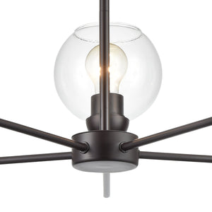 Thomas Lighting Boman 3 Light Matte Metal Chandelier with Clear Glass Globes for Dining Rooms Bronze 28 inches CN280527
