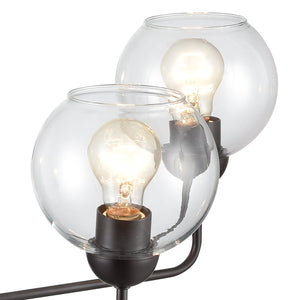 Thomas Lighting Boman 3 Light Matte Metal Chandelier with Clear Glass Globes for Dining Rooms Bronze 28 inches CN280527