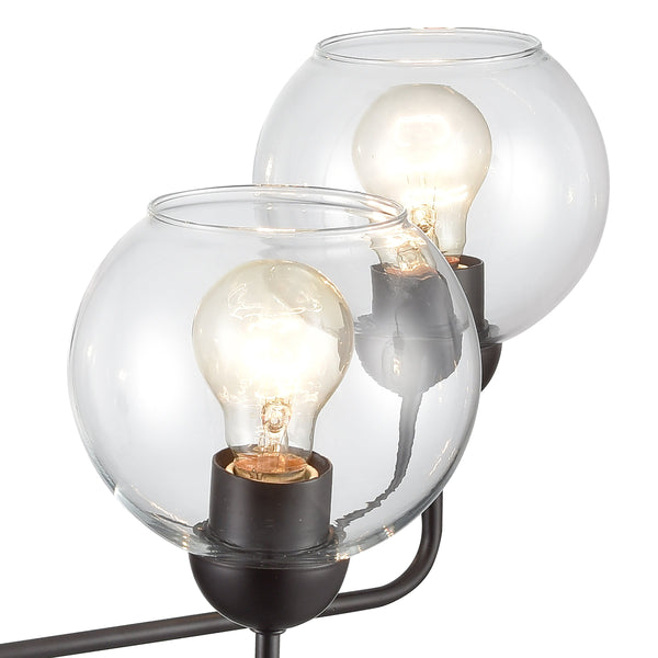 Thomas Lighting Boman 3 Light Matte Metal Chandelier with Clear Glass Globes for Dining Rooms Bronze 28 inches CN280527