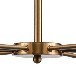 Thomas Lighting Astoria Three Globe Sculptural Chandelier with Curved Arms for Dining and Entryway Gold 32 inches CN280925