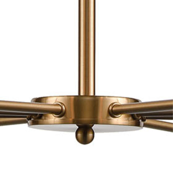 Thomas Lighting Astoria Three Globe Sculptural Chandelier with Curved Arms for Dining and Entryway Gold 32 inches CN280925