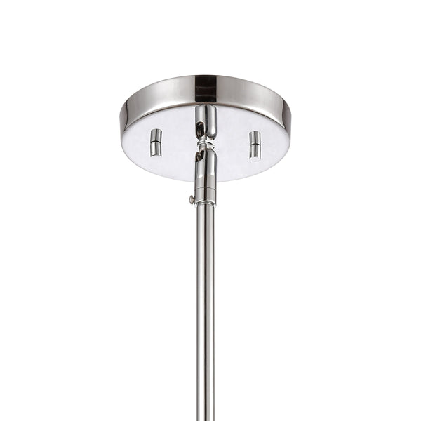 Thomas Lighting Oakland Industrial Mini Pendant with Cylindrical Glass Shade for Kitchen or Dining Chrome CN290153