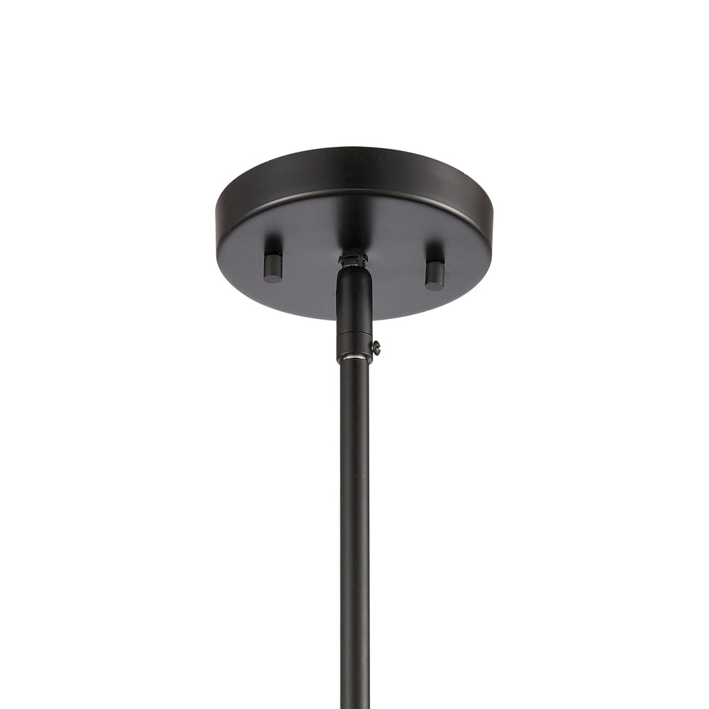 Thomas Lighting Oakland Industrial Mini Pendant with Cylindrical Glass Shade for Kitchen or Dining Black CN290156