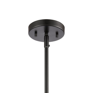 Thomas Lighting Oakland Industrial Mini Pendant with Cylindrical Glass Shade for Kitchen or Dining Black CN290156