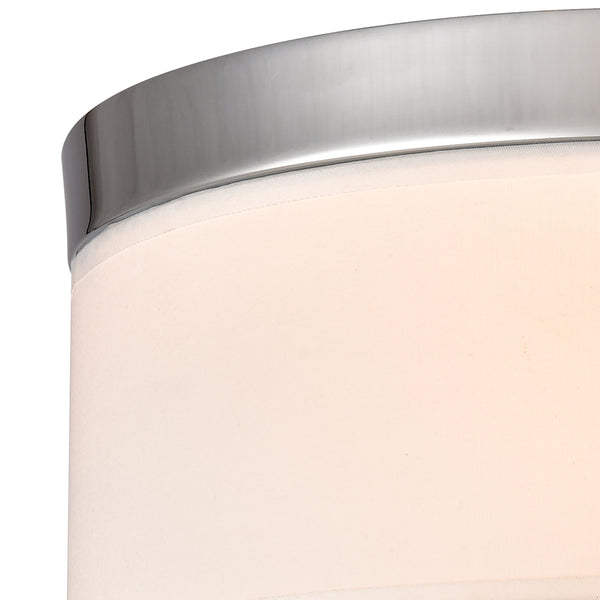 Thomas Lighting Oak Valley Drum Shade Flush Mount Chrome Ceiling Light for Bedroom or Hallway 12 inches CN290233