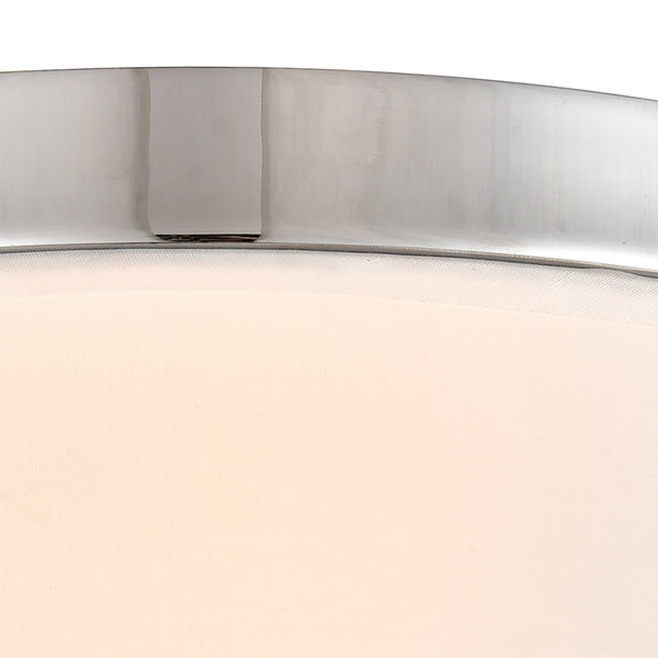 Thomas Lighting Oak Valley Drum Shade Flush Mount Chrome Ceiling Light for Bedroom or Hallway 12 inches CN290233
