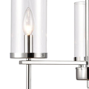 Thomas Lighting Oakland 3 Light Industrial Chandelier Polished Metal Cylinder Shades Dining Room Chrome 19 inches CN290323