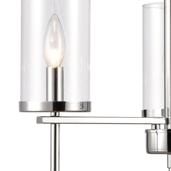 Thomas Lighting Oakland 3 Light Industrial Chandelier Polished Metal Cylinder Shades Dining Room Chrome 19 inches CN290323