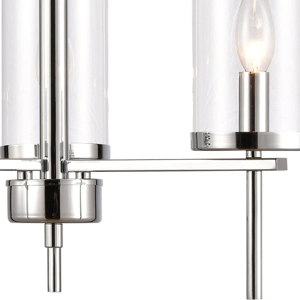Thomas Lighting Oakland 3 Light Industrial Chandelier Polished Metal Cylinder Shades Dining Room Chrome 19 inches CN290323
