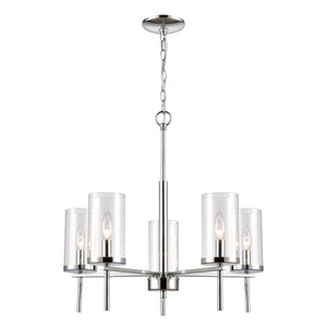 Thomas Lighting Oakland 3 Light Industrial Chandelier Polished Metal Cylinder Shades Dining Room Chrome 25 inches CN290523