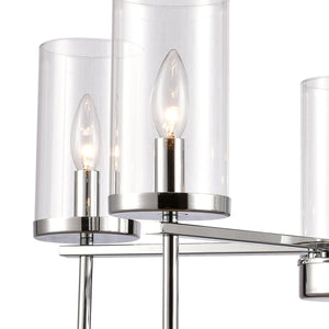 Thomas Lighting Oakland 3 Light Industrial Chandelier Polished Metal Cylinder Shades Dining Room Chrome 25 inches CN290523