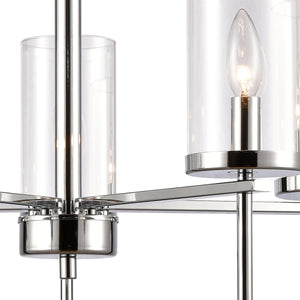 Thomas Lighting Oakland 3 Light Industrial Chandelier Polished Metal Cylinder Shades Dining Room Chrome 25 inches CN290523