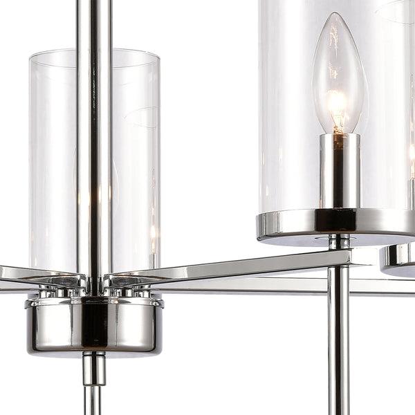 Thomas Lighting Oakland 3 Light Industrial Chandelier Polished Metal Cylinder Shades Dining Room Chrome 25 inches CN290523