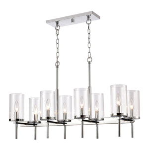 Thomas Lighting Oakland 3 Light Industrial Chandelier Polished Metal Cylinder Shades Dining Room Chrome 32.5 inches CN290883