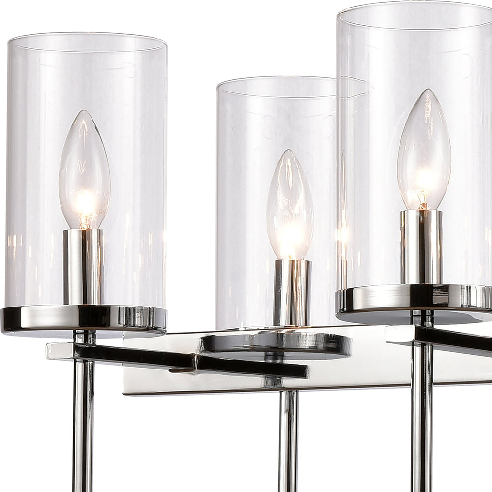 Thomas Lighting Oakland 3 Light Industrial Chandelier Polished Metal Cylinder Shades Dining Room Chrome 32.5 inches CN290883
