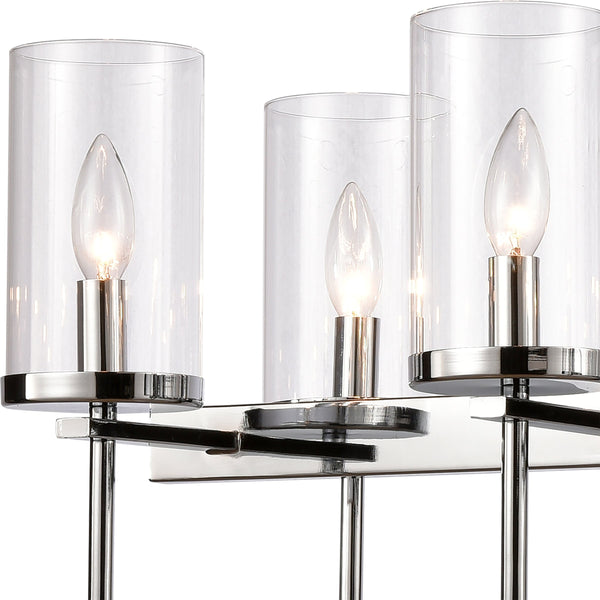 Thomas Lighting Oakland 3 Light Industrial Chandelier Polished Metal Cylinder Shades Dining Room Chrome 32.5 inches CN290883
