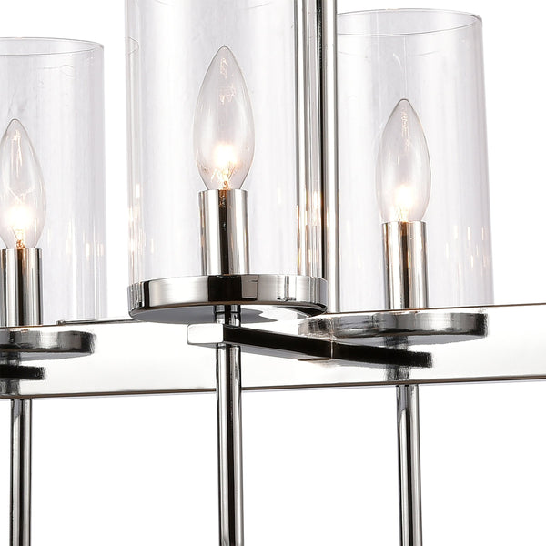Thomas Lighting Oakland 3 Light Industrial Chandelier Polished Metal Cylinder Shades Dining Room Chrome 32.5 inches CN290883