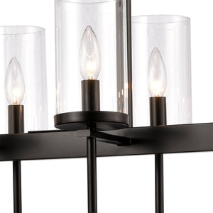 Thomas Lighting Oakland 3 Light Industrial Chandelier Polished Metal Cylinder Shades Dining Room Black 32.5 inches CN290886