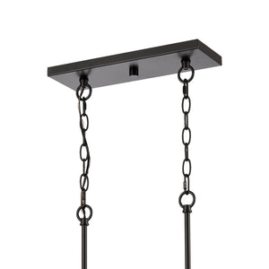 Thomas Lighting Oakland 3 Light Industrial Chandelier Polished Metal Cylinder Shades Dining Room Black 32.5 inches CN290886
