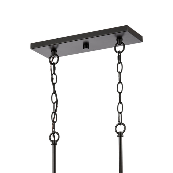Thomas Lighting Oakland 3 Light Industrial Chandelier Polished Metal Cylinder Shades Dining Room Black 32.5 inches CN290886