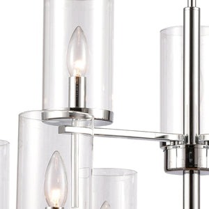 Thomas Lighting Oakland 3 Light Industrial Chandelier Polished Metal Cylinder Shades Dining Room Chrome 28.5 inches CN290923