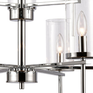 Thomas Lighting Oakland 3 Light Industrial Chandelier Polished Metal Cylinder Shades Dining Room Chrome 28.5 inches CN290923