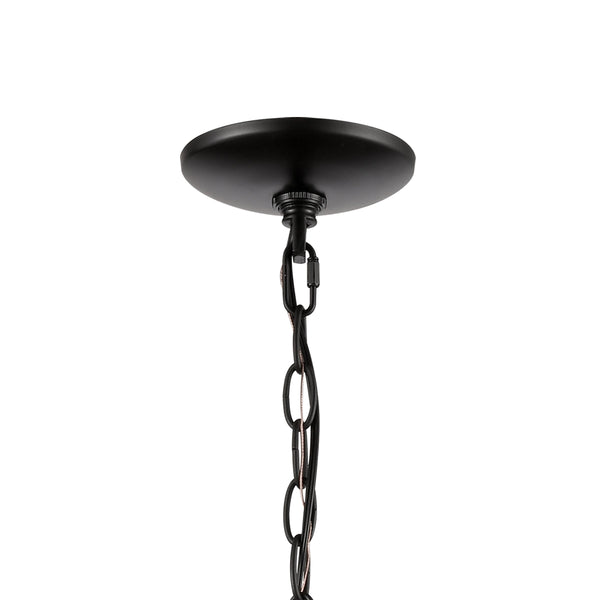 Thomas Lighting Oakland 3 Light Industrial Chandelier Polished Metal Cylinder Shades Dining Room Black 28.5 inches CN290926